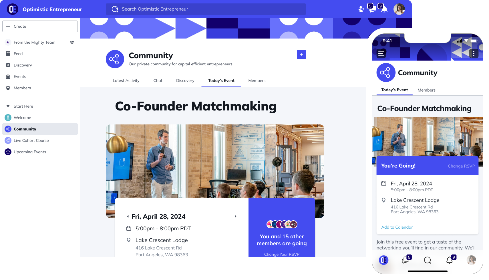 screenshot of Mighty Networks